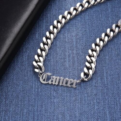 Sipuris 7MM Cuban Chain Custom Name Necklace For Men Personalized Stainless Steel Name Necklace Unique Jewelry Boyfriend Gifts