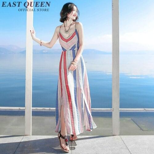 Beach sexy sling dress side splie boho hippie chic female sexy beach dress boho style sundress KK410 X