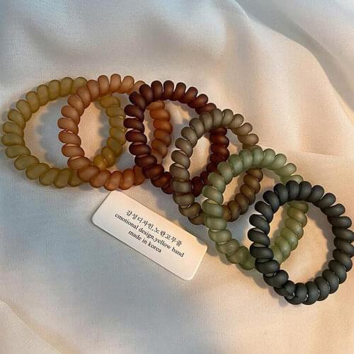 1PC High Elasticity Telephone Coil Hairbands Women Spiral Hair Ties Girls Hair Rings Hair Rope Solid Hair Accessories Popular