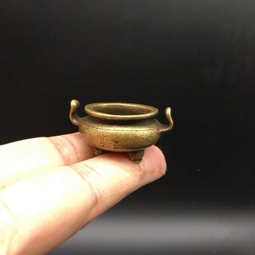 Collectable Chinese Brass Carved Incense Burner Censer Exquisite Small Statues