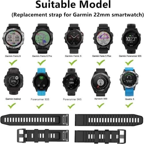 Replacement Watch Strap Quick Release 22MM Wristband Bracelet Band for Garmin Approach s62/Fenix 6 GPS Watch Repair Part