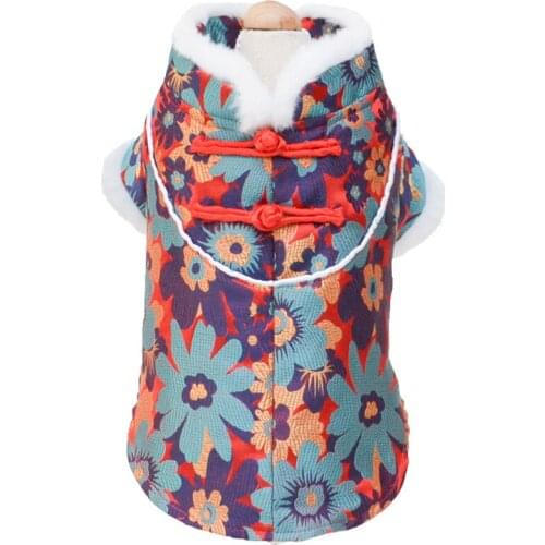 Dog Tang Suit Chinese New Year Dog Clothes Winter Pet Outfit Cat York Chihuahua Poodle Bichon Schnauzer Pet Clothing Dog Coat