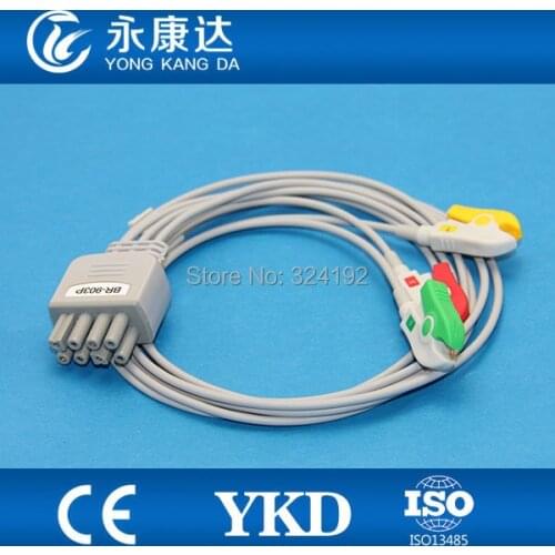 Compatible Nihon kohden Multi-link IEC/3 leads ECG cable and Clip leadwires with ce mark ,medical cable