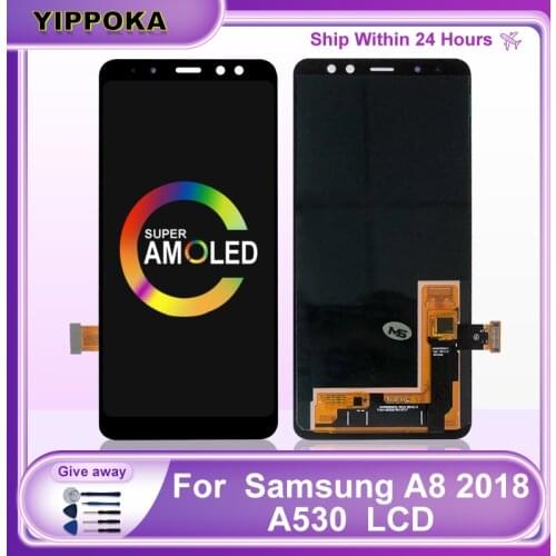 Super AMOLED For Samsung Galaxy A8 2018 LCD A530 Touch Screen Digitizer Assembly A530F A530N Display Screen Replacement Parts