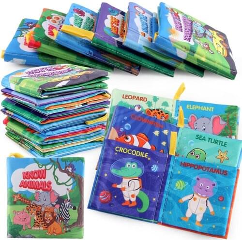 HOT Readings Cloth Fabric Books Girl Boy Baby Learning Toys Transportation Food Astronaut Profession Kids Early Education Puzzle