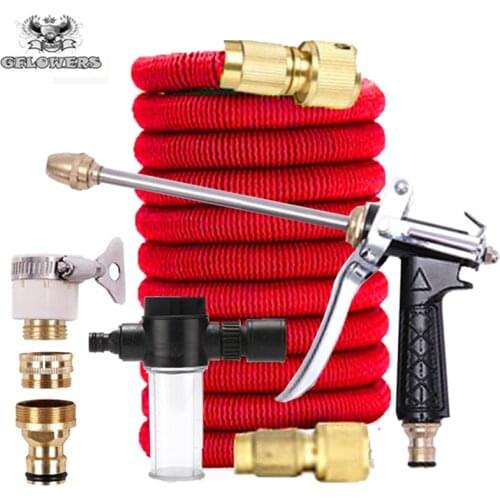 Telescopic hose high pressure car wash hose car wash water gun 3 times magic rubber band hose watering car wash supplies