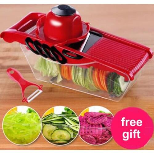 Drixon 5 Blade Vegetable Grater Slicer Peeler Kit Carrot Cutter Kitchen Cutting Ginger Garlic Smash Shredder Potato Chips Knife