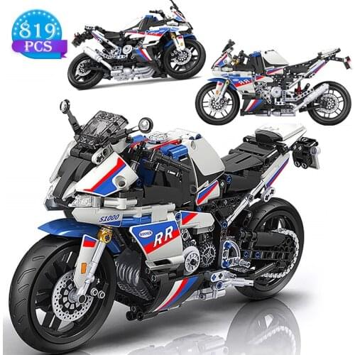 High-tech Moc Creator Famous Race Motorcycle Model Building Blocks Education Diy Bricks Toys Holiday Brithday Gifts for kids