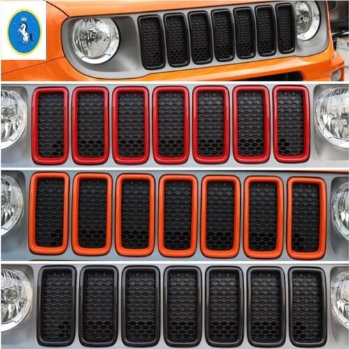 Yimaautotrims Auto Accessory Front Racing Grille Grill Insert Ring Exterior Styling Cover Trim Fit For Jeep Renegade 2019 2020