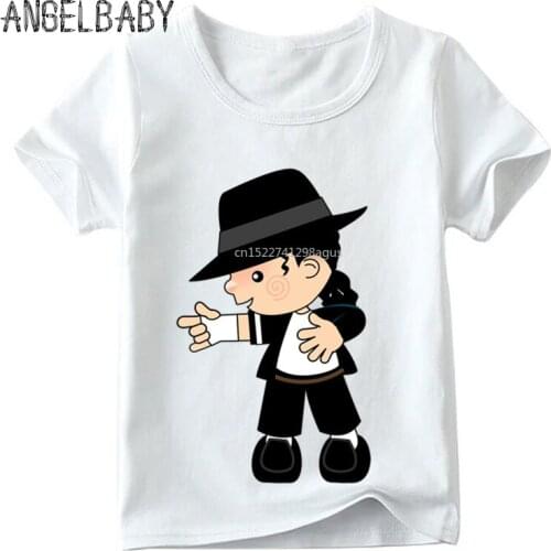 Boys/Girls Cartoon Michael Jackson Funny T shirt Kids Summer Short Sleeve Tops Children Kpop Casual T-shirt,ooo5144