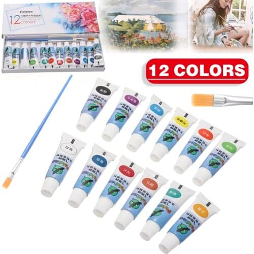 1set/12 Colors 5ml Tube Gouache Paint Tubes Set for Artist Draw Painting Drawing Art Color Paint Supplies Paint Pigment