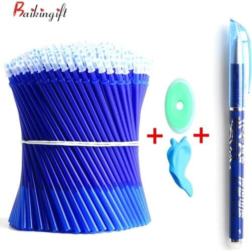10+2+1 Pcs/Set 0.5mm Blue Black Ink Gel Pen Erasable Refill Rod Erasable Pens For School Writing Stationery Gel Ink Pens
