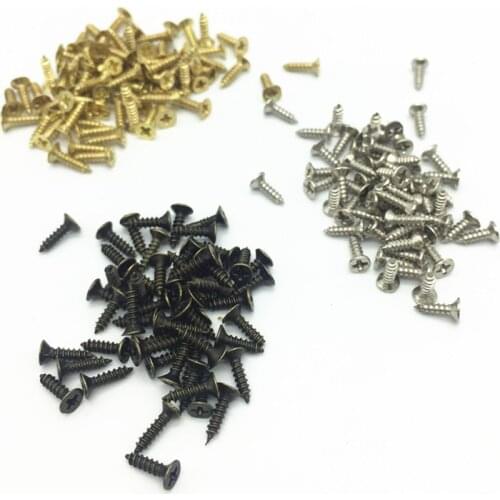 100PCS 2X5mm 2X6mm 2X8mm 2X10mm Flat head screw small screw Furniture wooden box hardware accessories