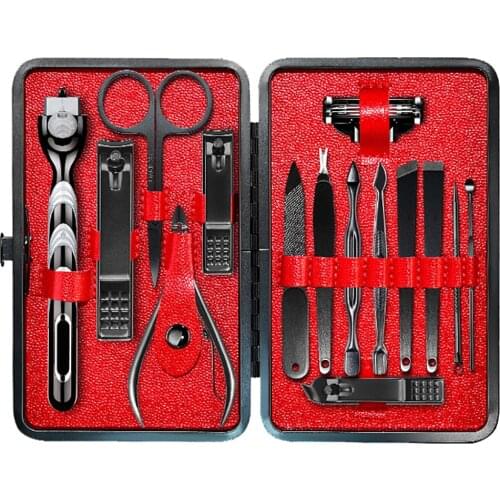 Corns and calluses dry 15Pcs Stainless Steel Nail Clippers Scissors Suit Set Kits Manicure D301015