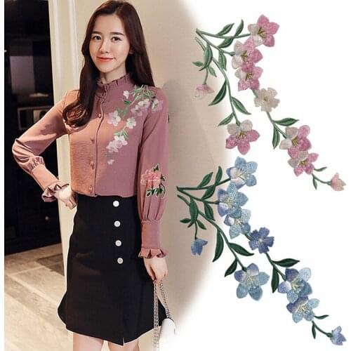 Clothing Accessories Plum Blossom Embroidery Applique Sew On Iron On DIY Embroidered Pacth for Decoration Chinese Hanfu Style