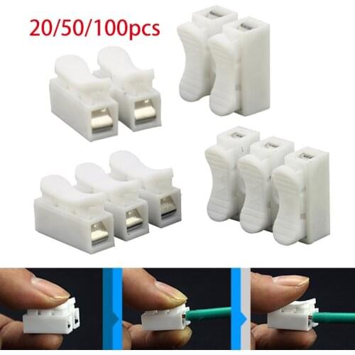 20mm CH-2 CH-3 Spring Wire 2 3 Pins Electrical Cable Terminals Wire Connectors CH2 CH3 Quick Splice Lock Wire Terminal