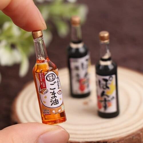 3pcs 1/12 Dollhouse Miniature Accessories Mini Soy Sauce Model Kitchen Food Accessories Simulation Toys