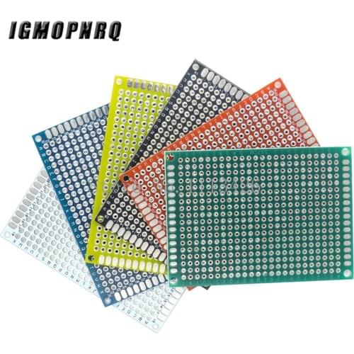 5pcs 5x7cm 5*7 Double Side Prototype PCB diy Universal Printed Circuit Board White Blue Yellow Black Red Green