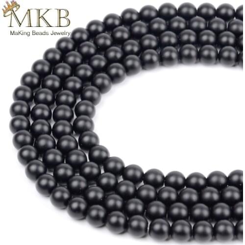 Matte Black Agates Onyx Natural Stone Beads For Jewelry Making 4 6 8 10 12mm Loose Round Beads Diy Bracelet Necklace Wholesale