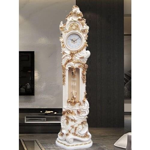 Zq Clock Living Room the Grandfather Clock European-Style Mute Creative Clocks Home Clock Pastoral TV Cabinet Decoration