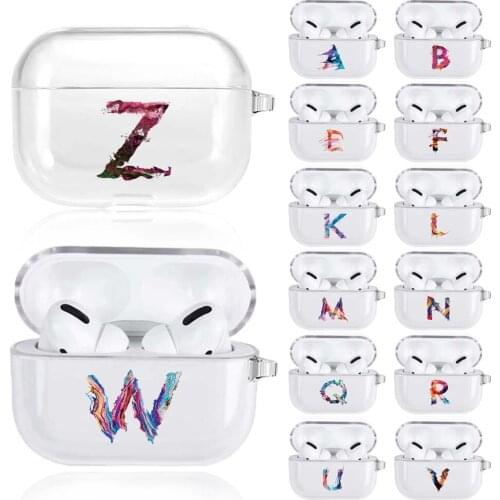 Airpods Pro Case for Apple AirPods Pro A2084/A2083 Clear Letter Soft Silicone Cute Wireless Bluetooth Earphone Cover