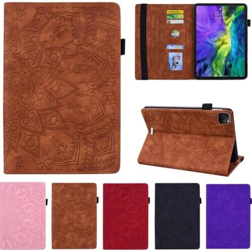 For Apple iPad Pro 12 9 Case 2020 Case Tablet Flower 3D Emboss Leather Cover Funda for Funda iPad Pro 12.9 Cover 4th Generation