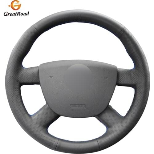 Hand-stitched Black PU Artificial LeatherSteering Wheel Cover for Ford Kuga 2008-2011 Focus 2 2005-2011 C-MAX 2007-2010 Transit