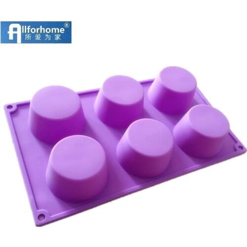 6 Round Cylinder Column Silicone Cake Baking Pan Cupcake Muffin Cup Soap Diy Mold Chocolate Mould Dessert Ice Cream Tray