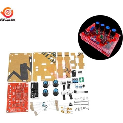 ICL8038 Signal Generator DIY Kit Output 5Hz~400kHz Adjustable Frequency Amplitude Sine Triangle Square Sawtooth With Case