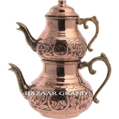 RQUALITY TEAPOT SMALL PROCESSED SILVER, COPPER, RED PATTERNED WEDDING GIFTS GREAT PRESENTATIONS WITH YOUR AWESOME DEFREE SHİPPİN