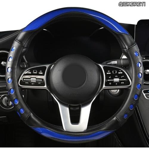 QIEKERETI Microfiber Leather Car Steering Wheel Cover For Hondas Civics CRV BRV Fit Jazz Accords City Freed Mobilio Stream