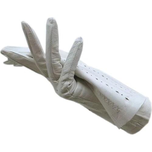 Leather gloves 2020 new ladies sheepskin white unlined leather gloves leather fashion autumn warm beautiful free genuine leather