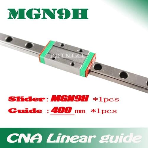 9mm Linear Guide MGN9 L= 400mm linear rail way + MGN9H Long linear carriage for CNC X Y Z Axis Free shipping