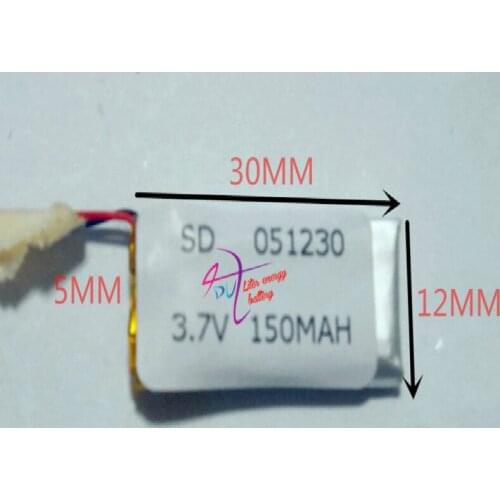 Best Battery Brand Size 051230 3.7v 150mah Lithium Polymer Battery With Board For Mp3 Mp4 Mp5 Gps Digital Products Fr