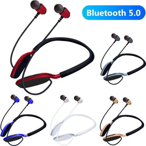 Hanging Neck Soft In-ear Sports Earphone Bluetooth 5.0 Headset Fashion Headphones Stereo Earphones Mic For Xiaomi Huawei Samsung