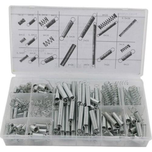 Spring Assortment Set Zinc Plated Compression and Extension Springs 200 Piece Hardware Tools