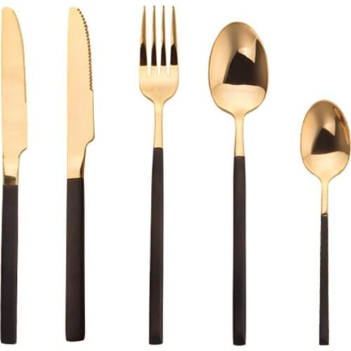 Super 5-Piece Stainless Steel Dinner Knife - Dinner Fork - Teaspoon Dishwasher Safe Cutlery Set