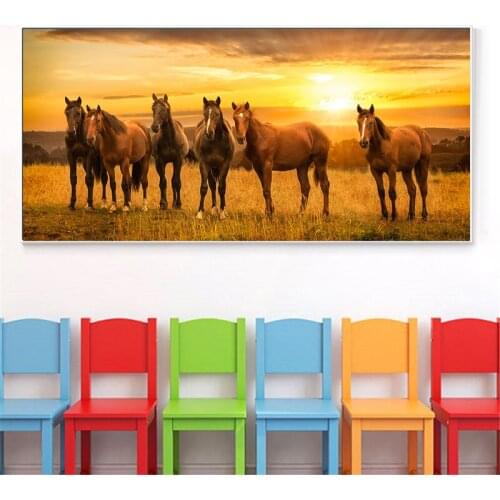 Wall Art Horse Posters and Prints Canvas Painting Animals Landscape Wall Pictures for Living Room Horses Art