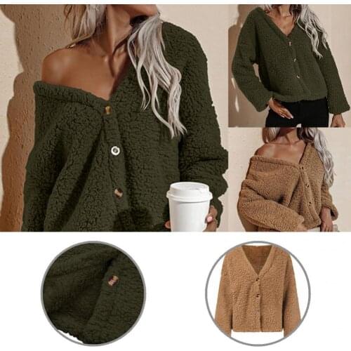 Buttons Autumn Winter Solid Color Single Breasted Coat for Gathering
