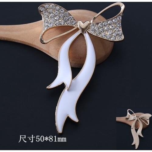 Handmade 3D Alloy charms for jewelry making diy Crystal Rhinestiones bow tie accessories/pendant/adornment women gift wholesale