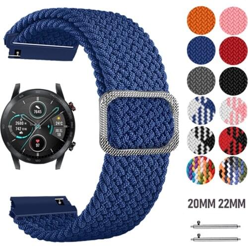 20 22mm Nylon Band for HONOR Magic 2 42mm 46mm Watch Elastic Adjustable Wrist Strap for Honor ES GS Pro Stratos Watch Watchband