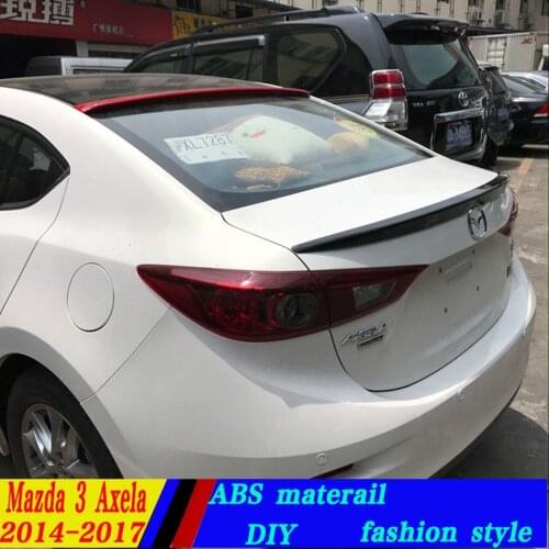 Use for mazda 3 axela roof spoiler 2014-2017 mazda 3 axela spoiler High Quality ABS Material Car Rear Wing Primer Color spoiler
