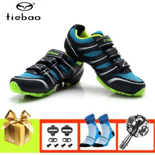 TIEBAO Mountain bike shoes breathable men women cycling sneakers self-locking bicycle SPD Pedals superstar outdoor cycling shoes