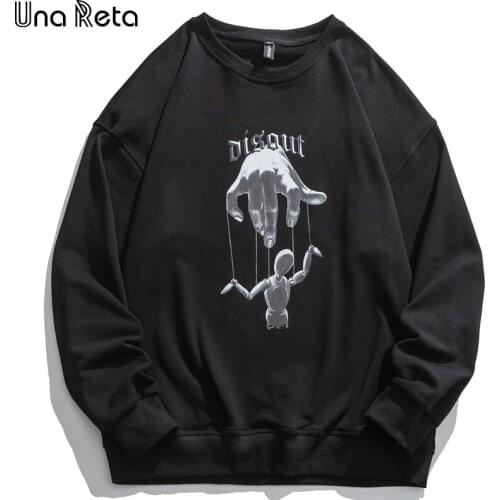 Una Reta Print Sweatshirt Men Streetwear O Neck Hoodies Pullover Tracksuit Harajuku One Piece Oversized Sweatshirts