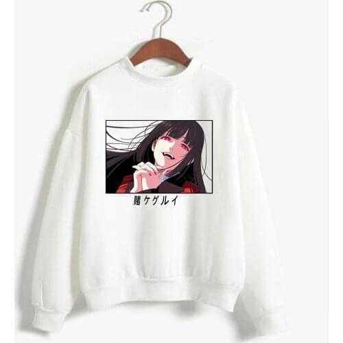 Harajuku Kakegurui Unisex Hoodies Japanese Anime Yumeko Jabami Printed Mens Hoodie Streetwear Casual Sweatshirts