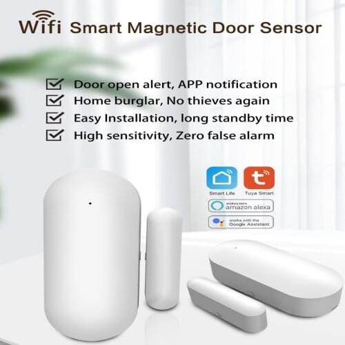 Tuya Smart WiFi Door Sensor Door Open / Closed Detectors Compatible With Alexa Google Home Smar tLife APP