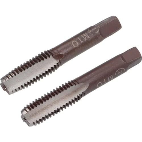 Uxcell Metric Hand Tap M10 Thread 1.5 Pitch 3 Straight Flutes H2 Alloy Tool Steel 1 Pair