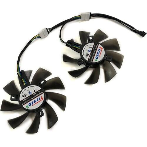 2PCS/Set 85MM FDC10U12S9-C GPU VGA Cooler Video Card Fan For Radeon XFX RX570 RX-570-RS-4GB As Alternative Replacement