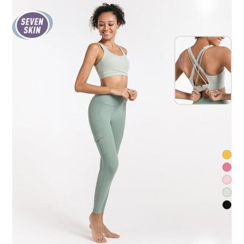 SEVEN SKIN Women Yoga Tracksuits 2 Pieces Sportswear Leggings with Sports Bra Seamless Womens Yoga Set Gym Fitness Sports Suit
