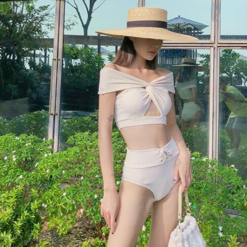 Tankini Swimwear For Women 2021 Sexy Plus Size Swimsuit Female Separate Two Piece Swim Suit White Hot Plus Size Korea Cute Lycra